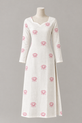 Pink Lotus Printed Straigh kurthi