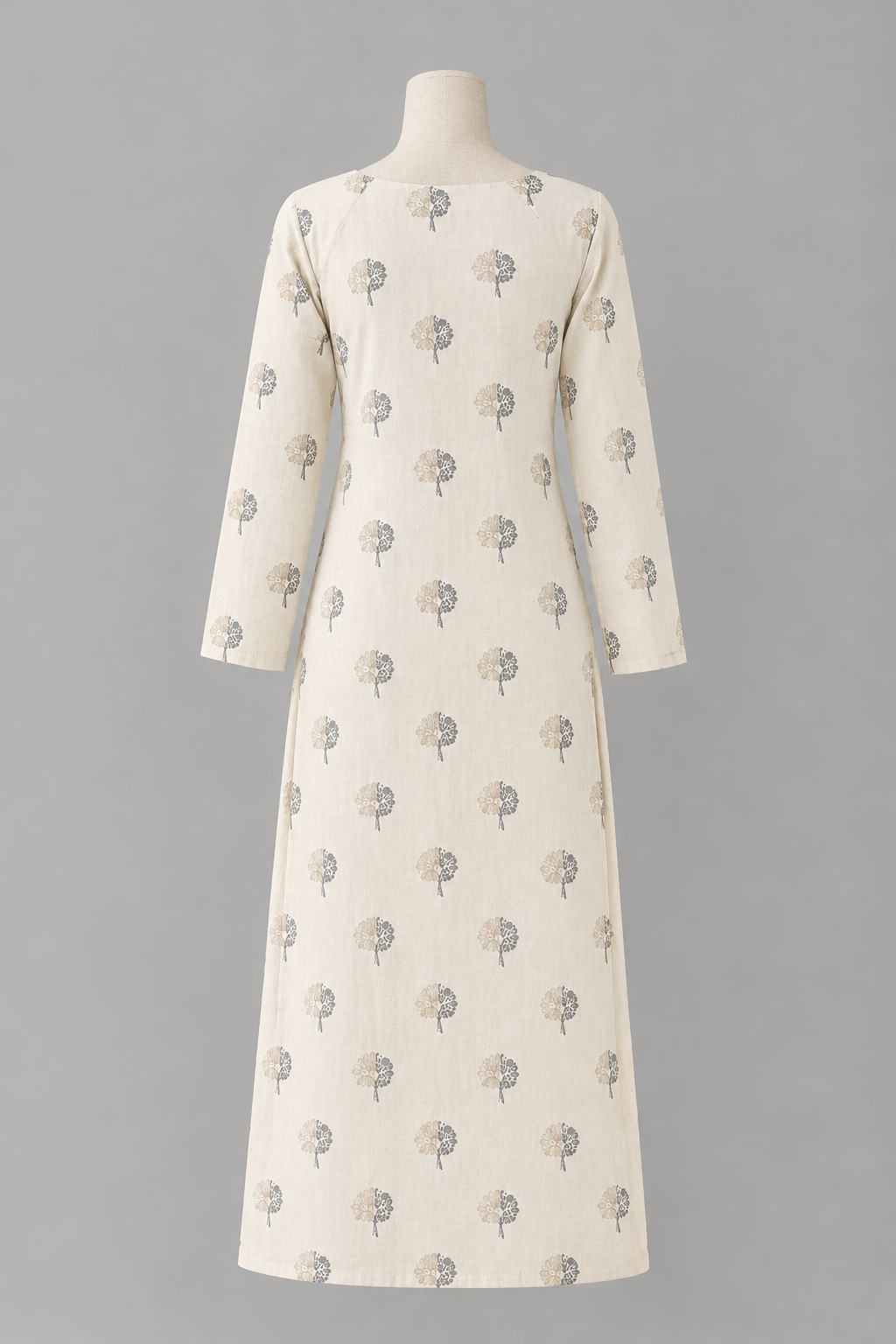 Ivory Bloom Printed Straight Kurti