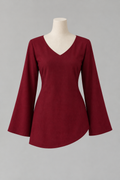 Burgundy Grace Bell-Sleeve Top
