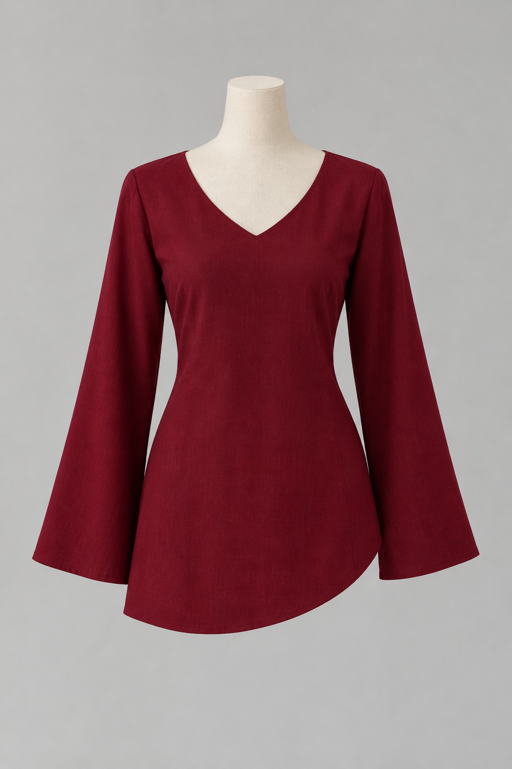 Burgundy Grace Bell-Sleeve Top
