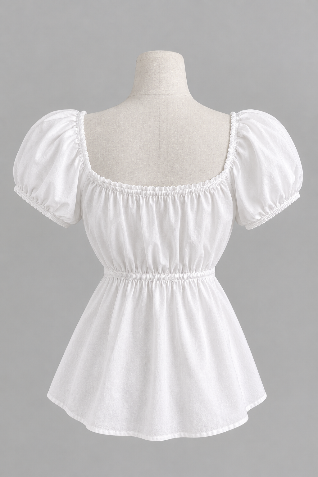 Snow White Puff-Sleeve Peplum Top